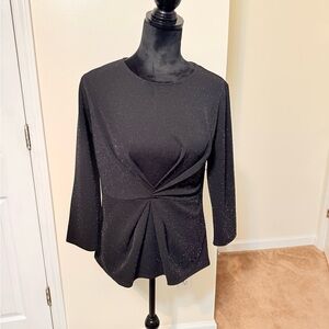 Ann Taylor Black Glitter Blouse